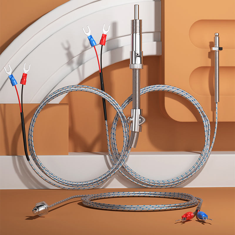 Senzor de temperatură compact de calitate industrială cu montare cu șurub din oțel inoxidabil Sondă PT100K (M6/M8) Termocuplu