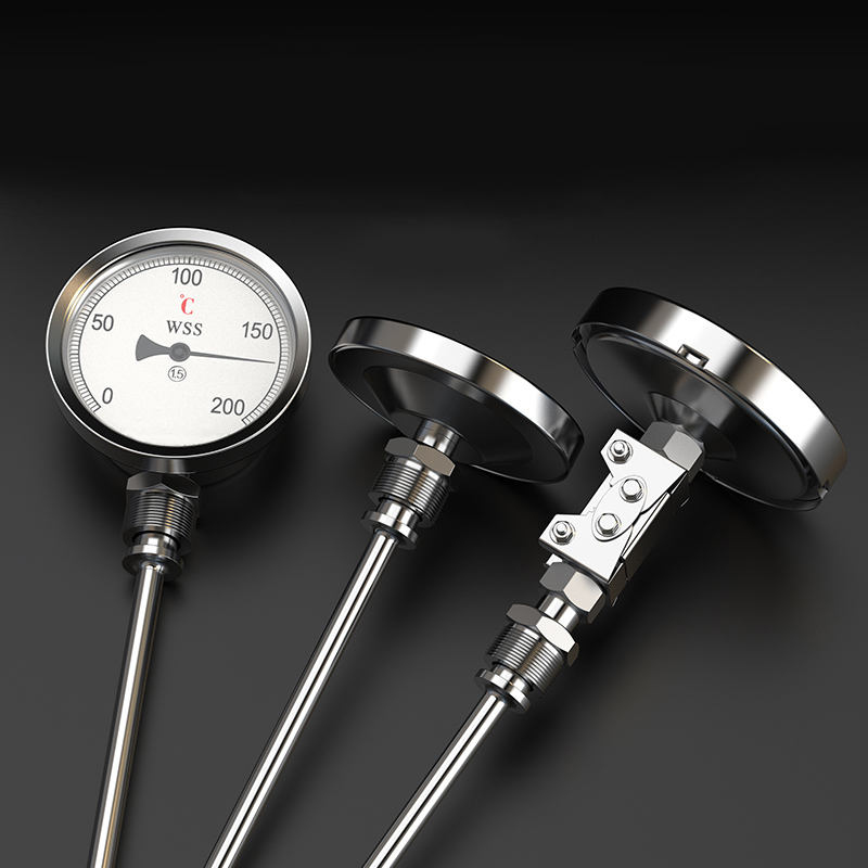 Tip industrial axial-radial lungime personalizată 1/2 filet 304 oțel inoxidabil 1.6 termometru bimetalic tip indicator de precizie