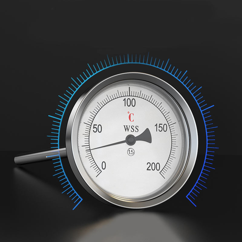 Tip industrial axial-radial lungime personalizată 1/2 filet 304 oțel inoxidabil 1.6 termometru bimetalic tip indicator de precizie