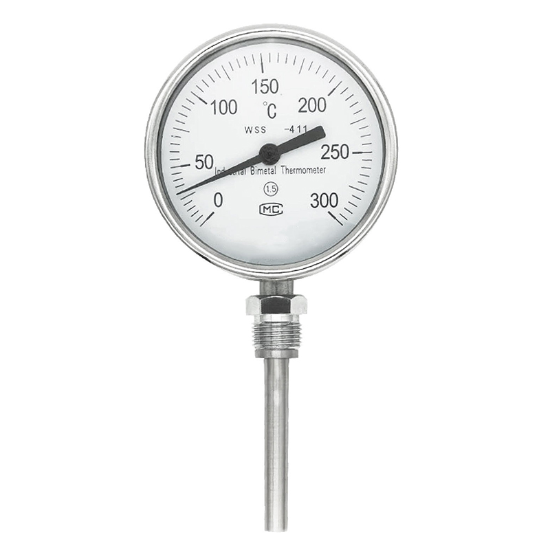 Tip industrial axial-radial lungime personalizată 1/2 filet 304 oțel inoxidabil 1.6 termometru bimetalic tip indicator de precizie