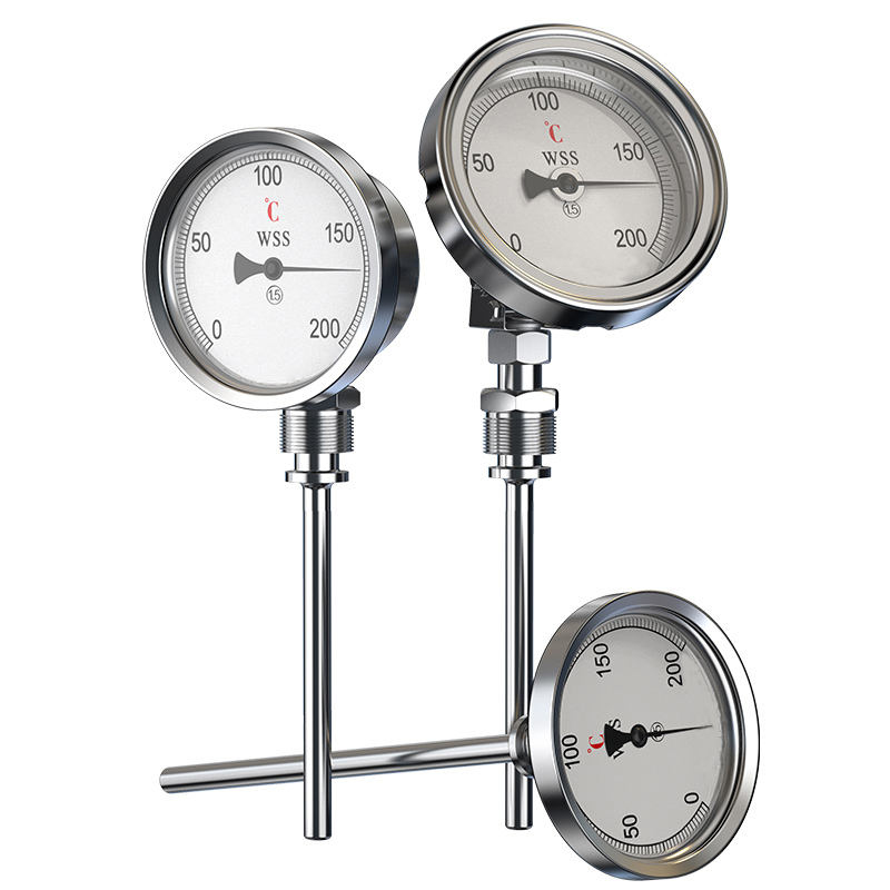 Tip industrial axial-radial lungime personalizată 1/2 filet 304 oțel inoxidabil 1.6 termometru bimetalic tip indicator de precizie