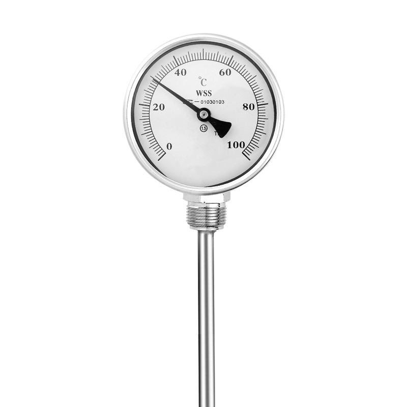 Tip industrial axial-radial lungime personalizată 1/2 filet 304 oțel inoxidabil 1.6 termometru bimetalic tip indicator de precizie