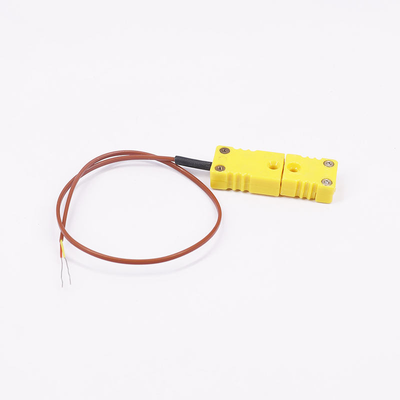 Măsurarea temperaturii cu înveliș din PTFE maro Cablu prelungitor pentru termocuplu cu 2 fire cu mufă de termocuplu pentru senzor de tip K cu contact direct